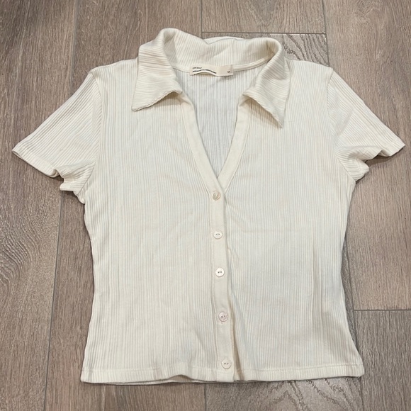 Oak + Fort — short sleeve button top - Picture 1 of 4